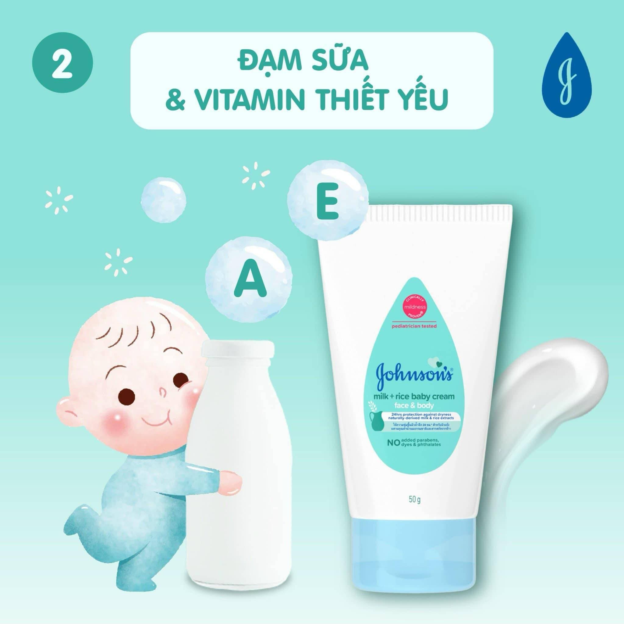 Kem Dưỡng Da Mặt Và Cơ Thể Chứa Sữa Và Tinh Chất Gạo JOHNSON 50g