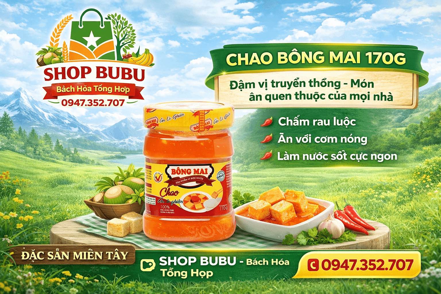 Combo 4. CHAO BÔNG MAI CHAI NHỎ