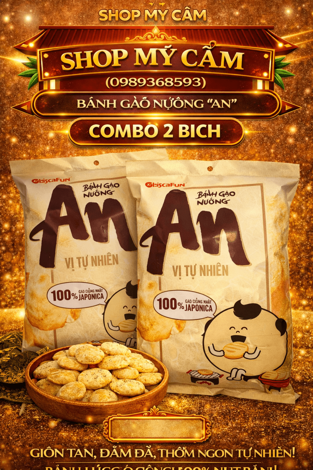 Bánh Gạo An vị nướng COMBO 2 BỊCH