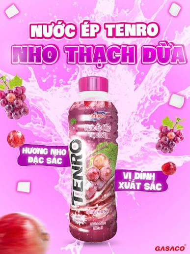      1 lốc 6 chai nước giải khát TENRO vị nho