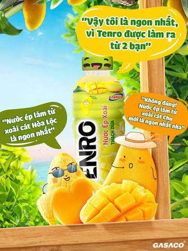 1 lốc 6 chai nước giải khát TENRO vị xoài