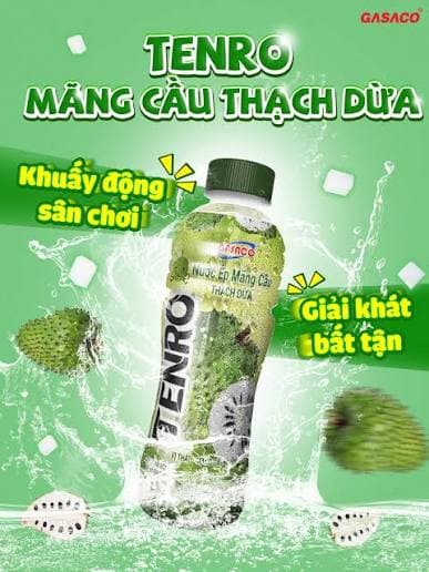 1 lốc 6 chai nước giải khát TENRO vị mãng cầu