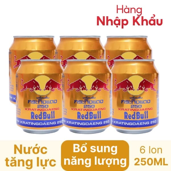 Nước Uống Tăng Lực REDBULL Thái Nhập Khẩu - Lốc 6 Lon