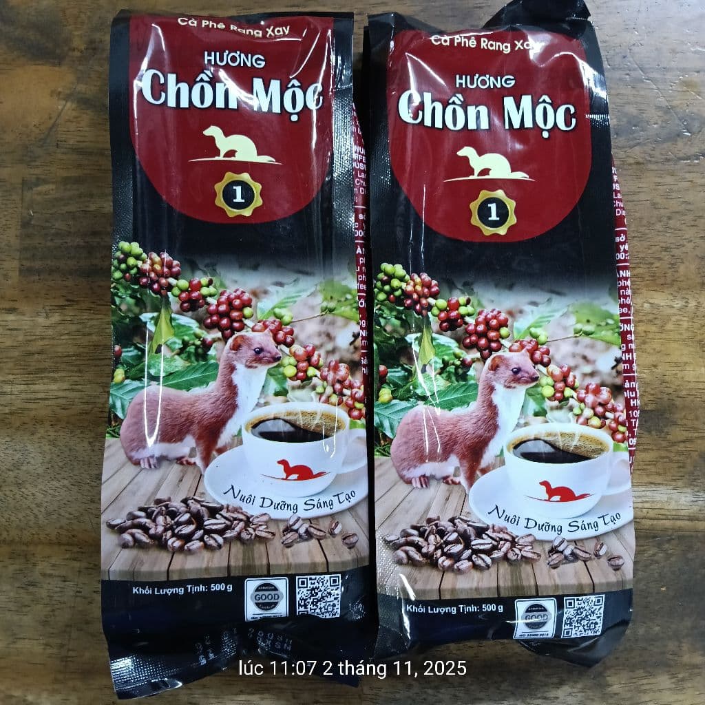 Cà phê hương Chồn Mộc Rang Xay Loại 1 - Gói 500g