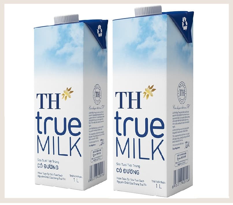Combo 2 Hộp Sữa TH TrueMilk Có Đường 1 Lít