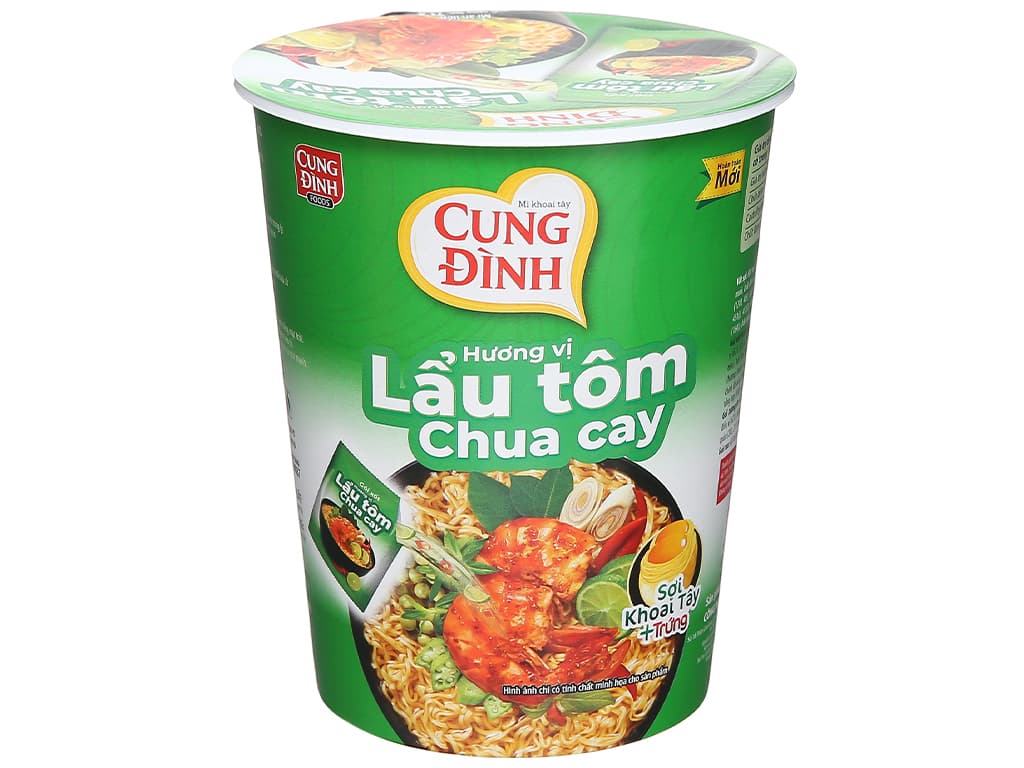 MÌ LY  "CUNG ĐÌNH" -VỊ LẨU TÔM CHUA CAY-24 LY/1 THÙNG