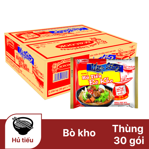 Hủ Tiếu Bò Kho Nhịp Sống - Thùng 30 Gói