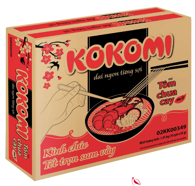 MÌ GÓI KOKOMI-VỊ CHUA CAY-30 GÓI/1 THÙNG