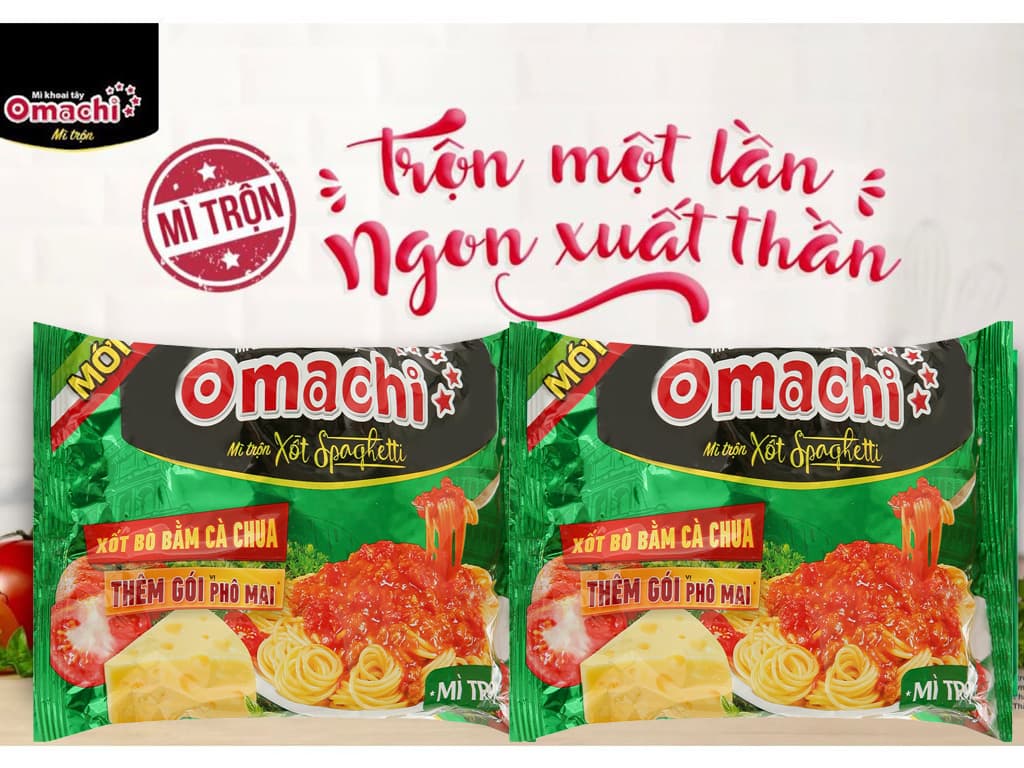 Mì Trộn OMACHI Xốt Spaghetti 90g - Thùng 30 Gói ảnh 2