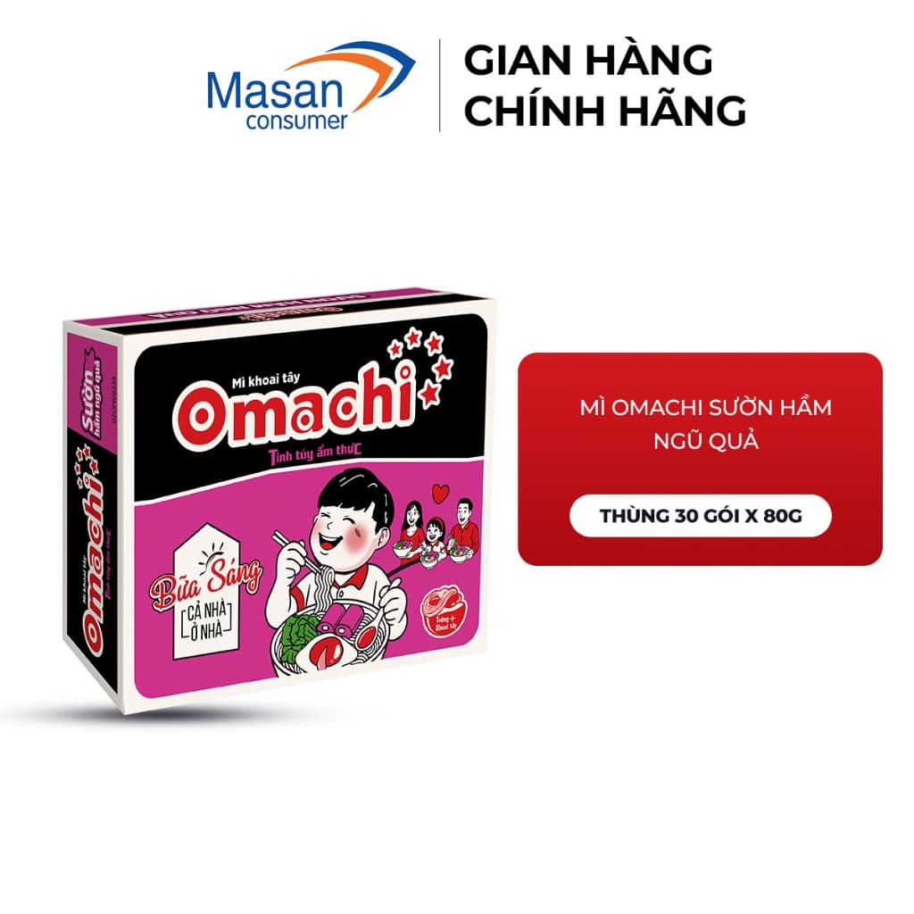 MÌ OMACHI XỐT BÒ HẦM - THÙNG 30 GÓI