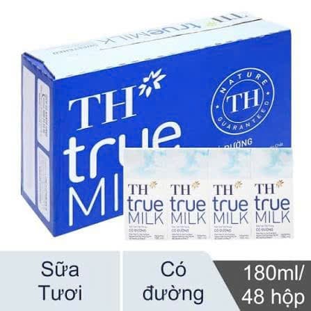  1 thùng Sữa TH 180ml có đường 
