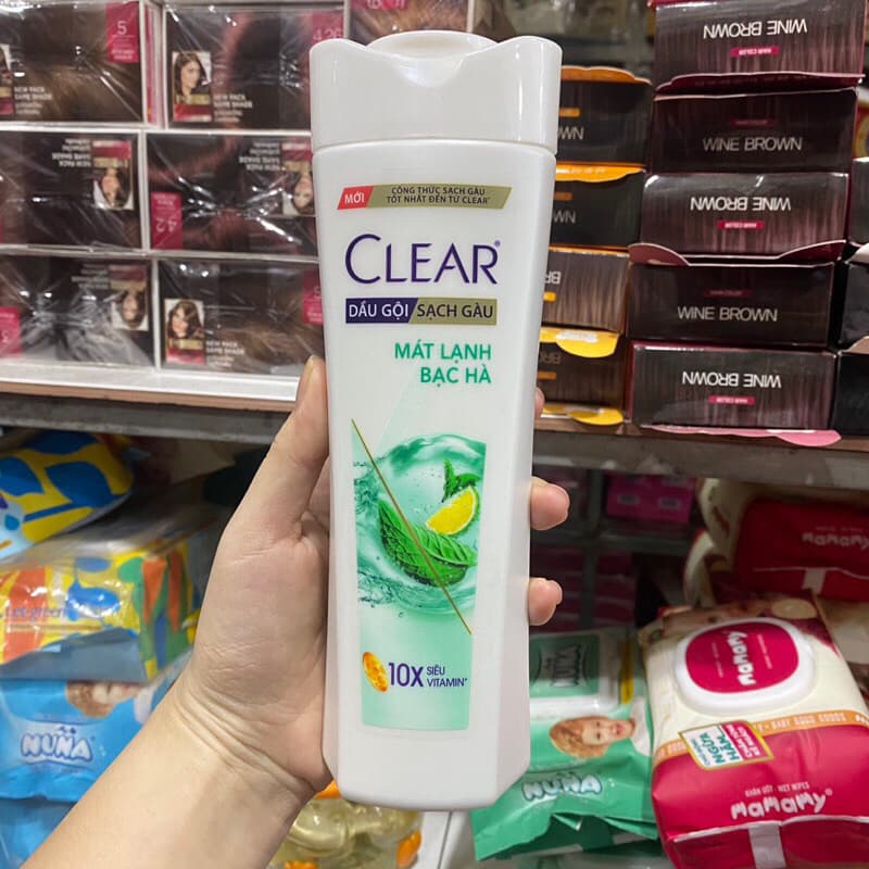 CLEAR Dầu Gội Mát Lạnh Bạc Hà 340g – Sạch Gàu, Da Đầu Sảng Khoái, Hương Thơm Tươi Mát