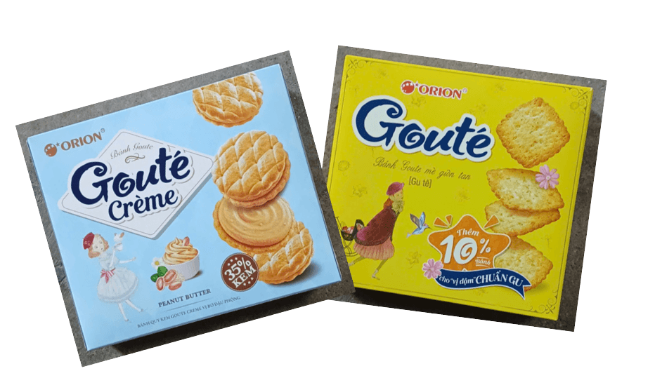 COMBO-2 HỘP BÁNH GOUTE-MÈ ĐEN+BƠ ĐẬU PHỘNG- GIÒN TAN-ORION ảnh 2