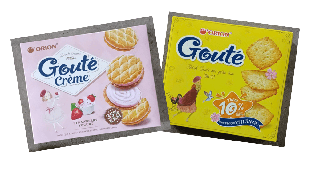 COMBO-2 HỘP BÁNH GOUTE-MÈ ĐEN+DÂU SỮA CHUA- GIÒN TAN-ORION ảnh 2