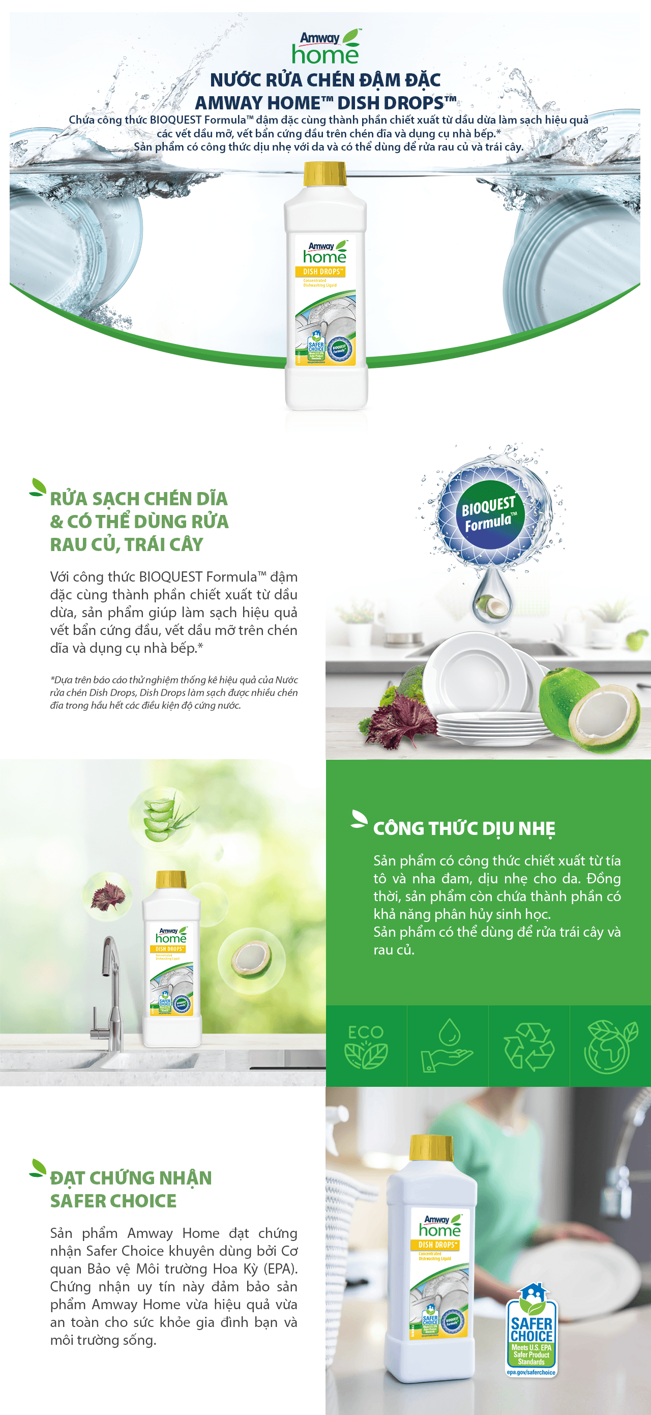 Nước Rửa Chén Đậm Đặc Amway Home™ Dish Drops™ ảnh 2