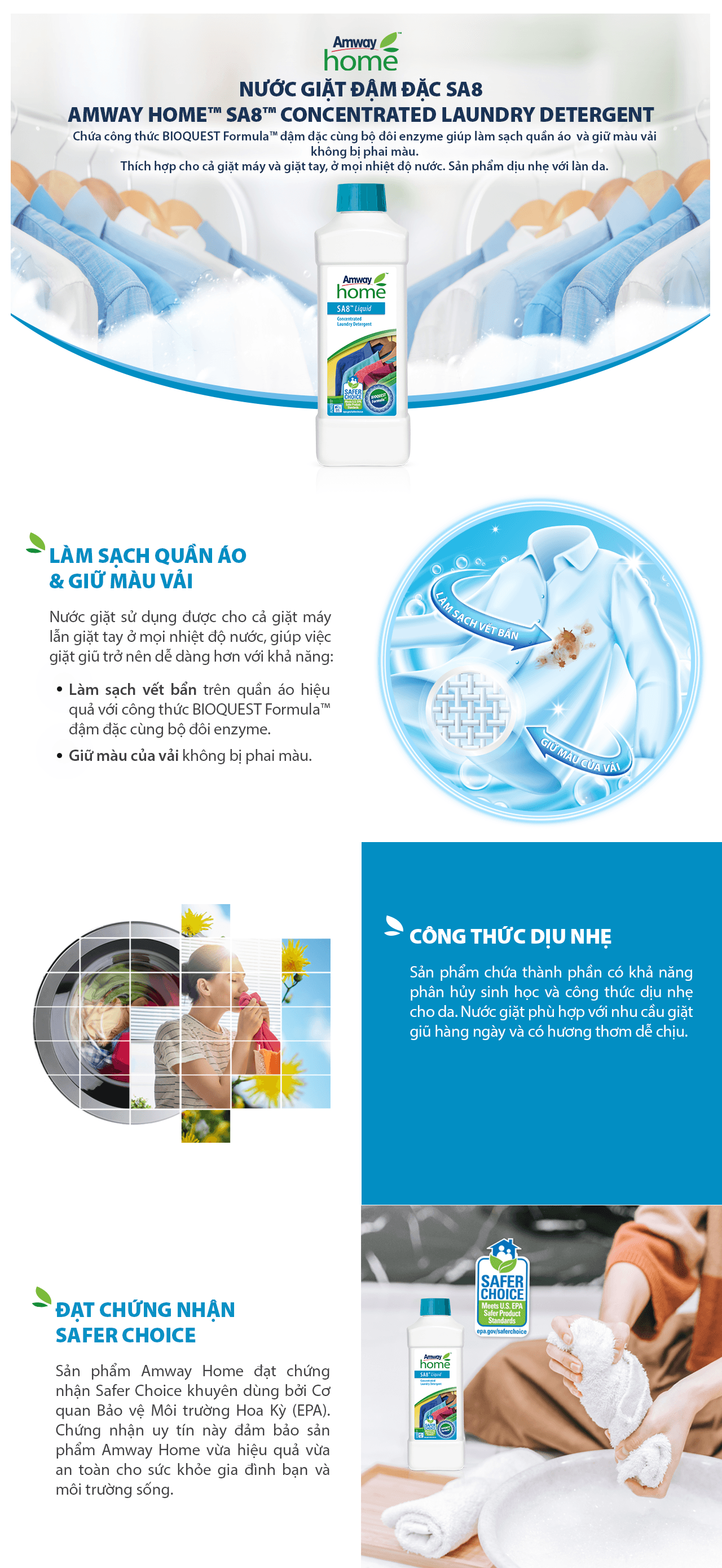 Nước giặt đậm đặc SA8 Amway Home™ SA8™ Concentrated Laundry Detergent ảnh 2