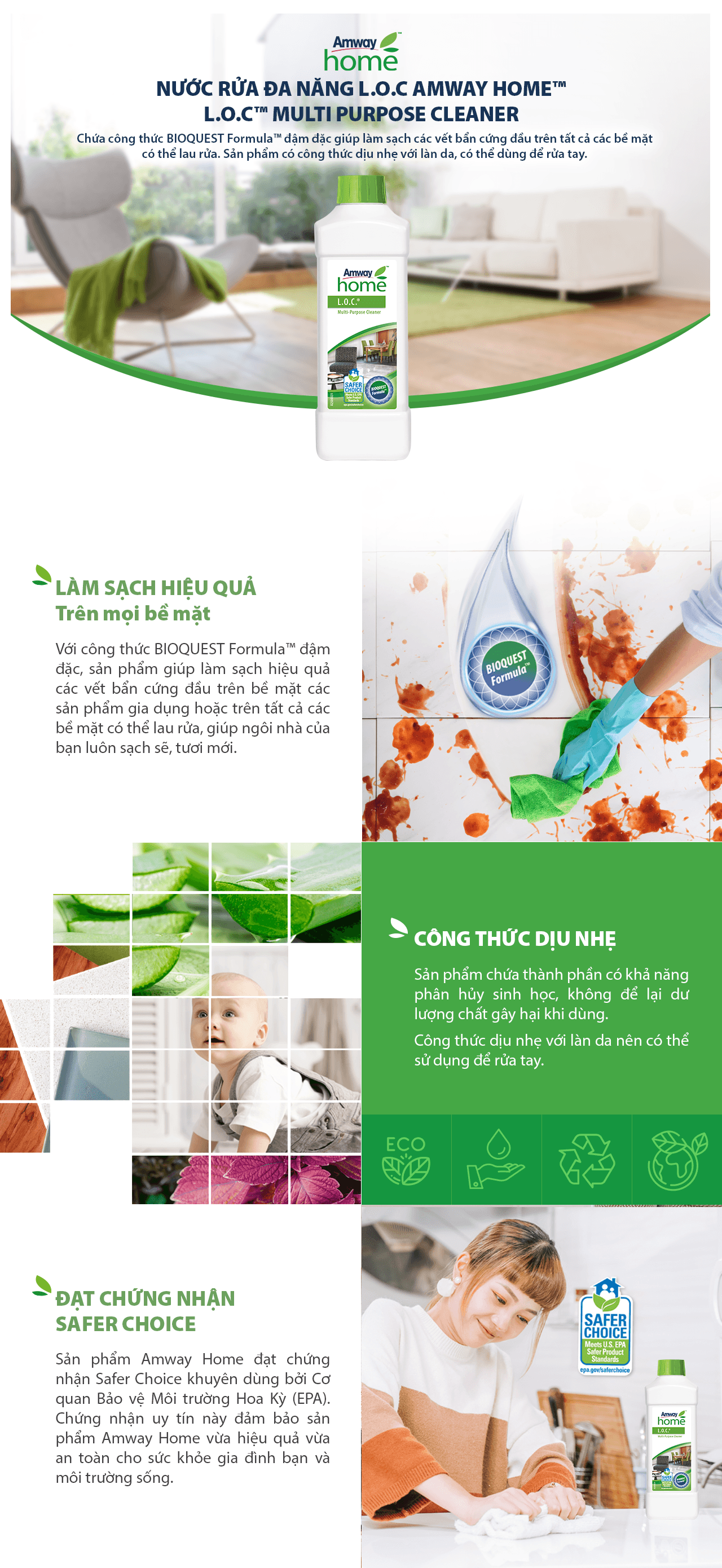 Nước rửa đa năng L.O.C Amway Home™ L.O.C™ Multi Purpose Cleaner ảnh 2