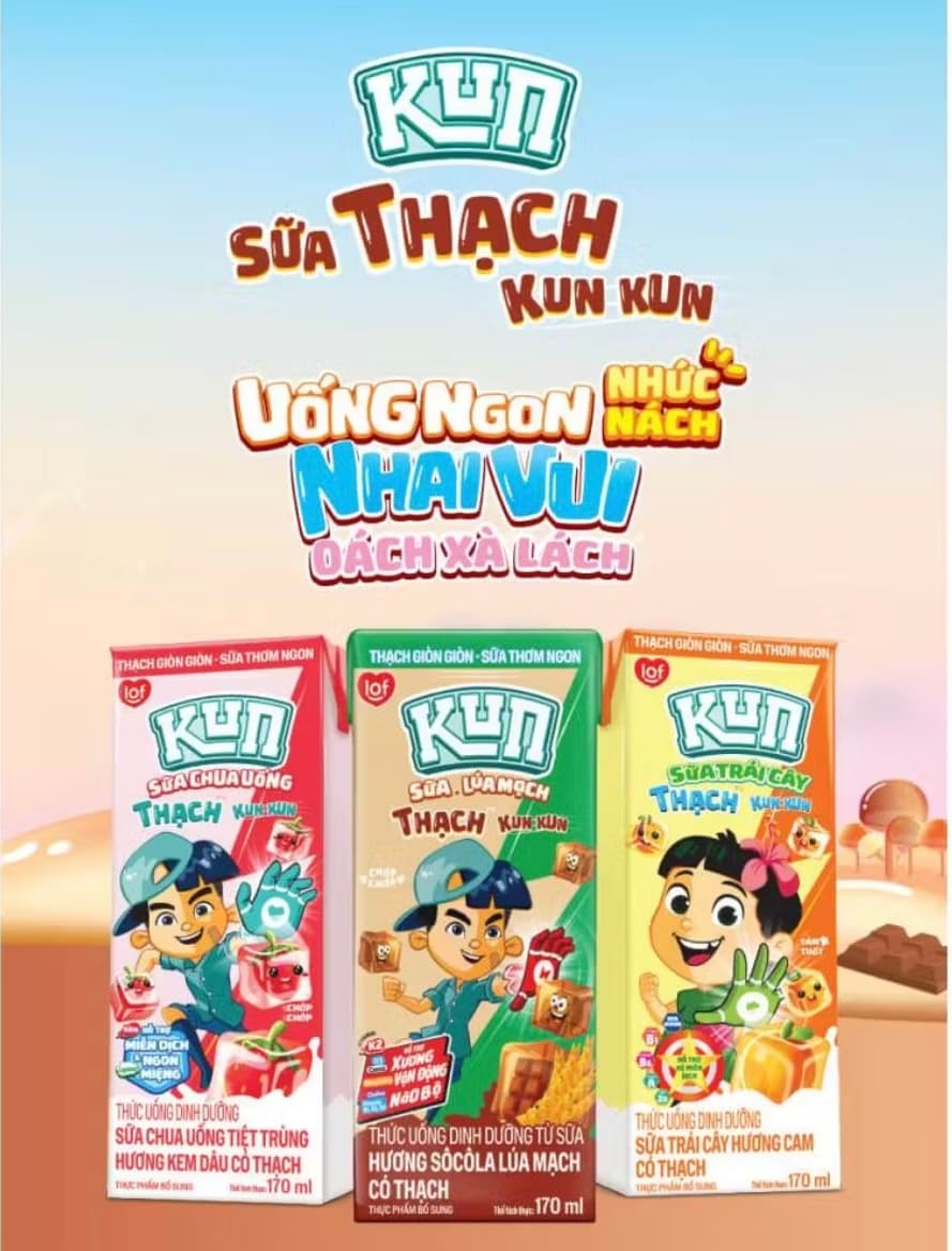 Combo 6 Lốc Sữa KUN Có Thạch 170ml