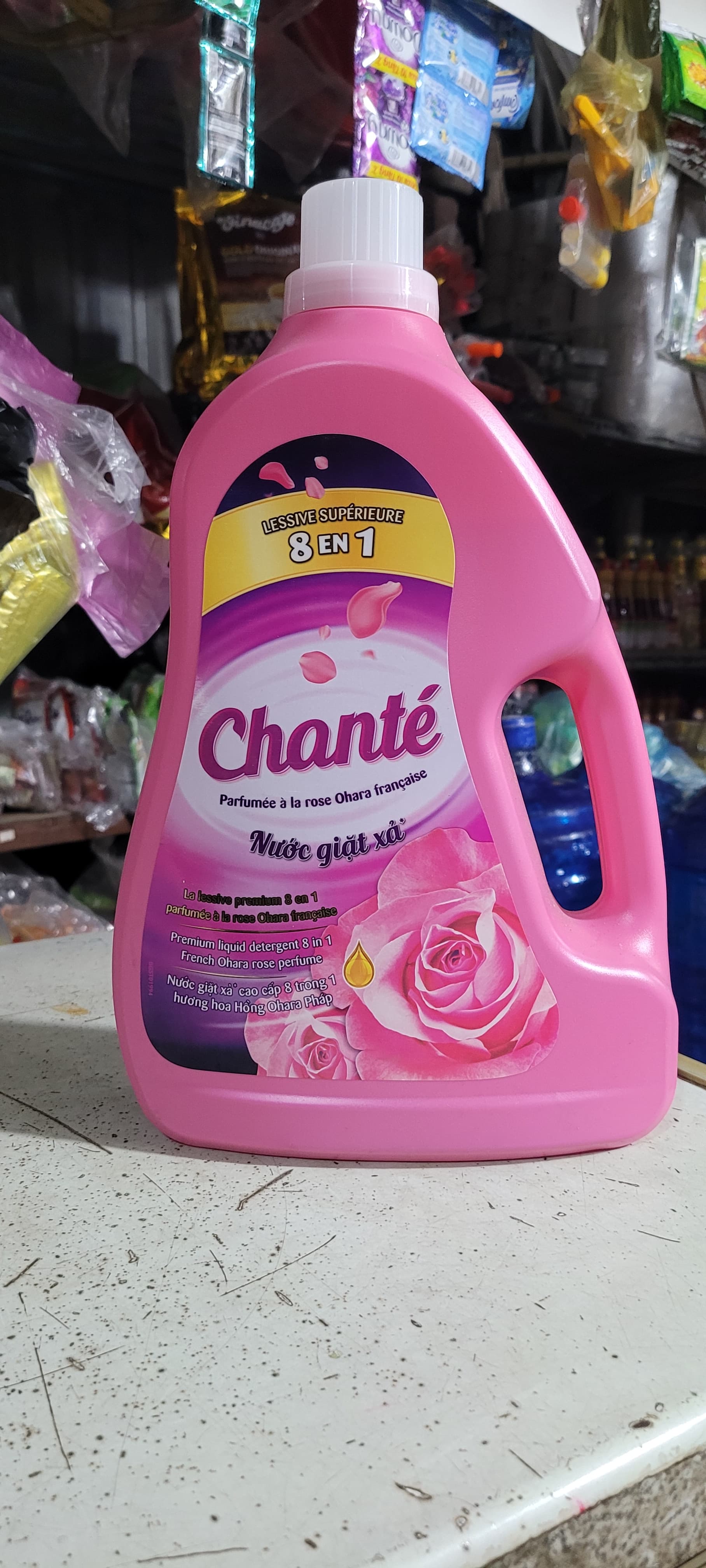 Nước giặt xả   can chan té 8 in 1  hương hoa hồng pháp 