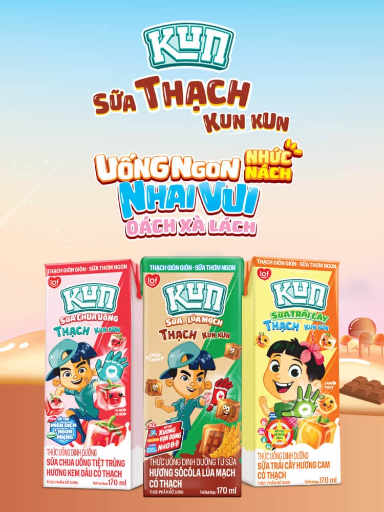 COMBO 6 LỐC SỬA KUN THẠCH 170ML