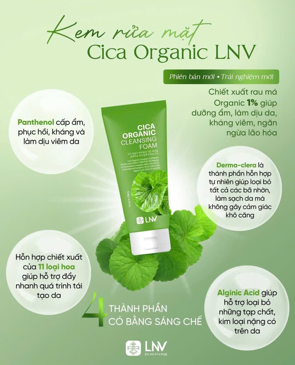    Sữa rửa mặt rau má Hàn Quốc