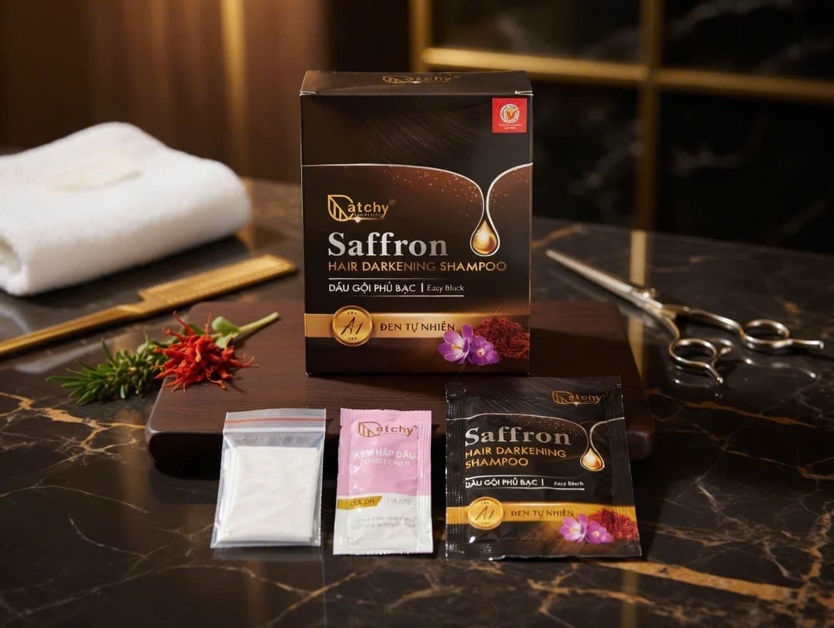 Combo 3 gói dầu gội đen tóc ảnh 2