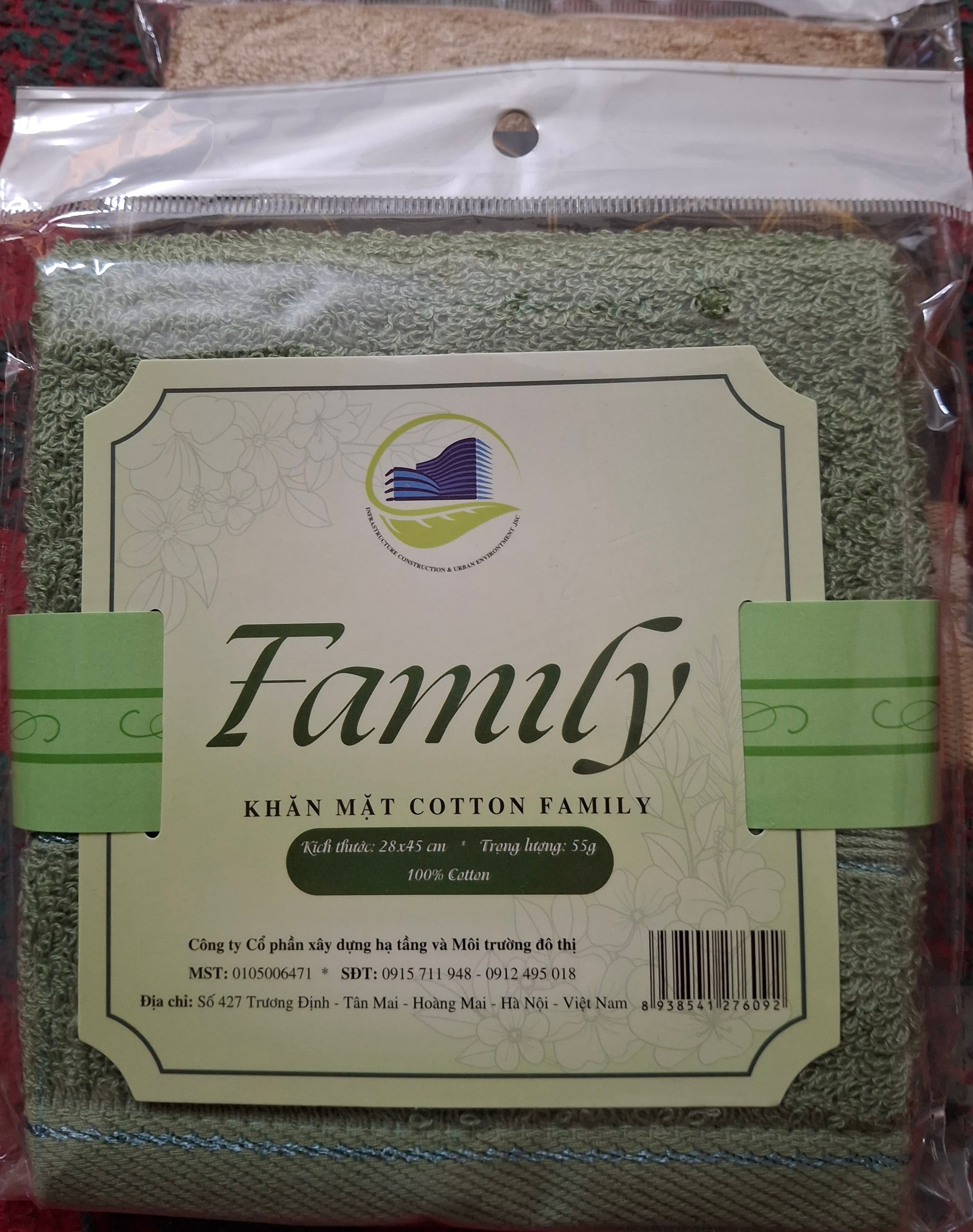 Combo 2 khăn mặt cotton Family 