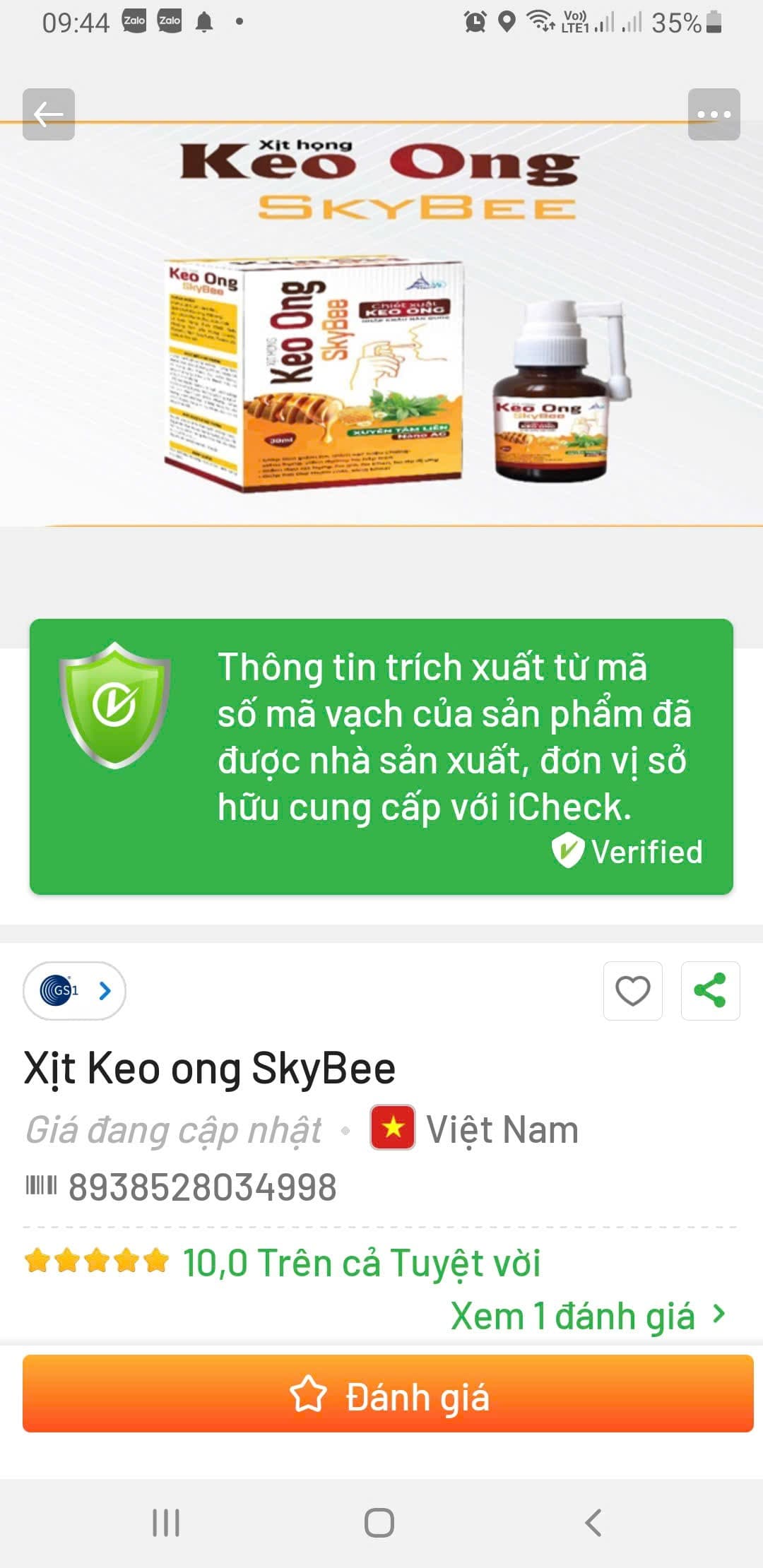Xịt họng keo ong ảnh 2