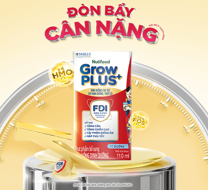 Sữa Nutifood GrowPLUS+ Hỗ Trợ Tăng Cân 110ml - Combo 6 Lốc